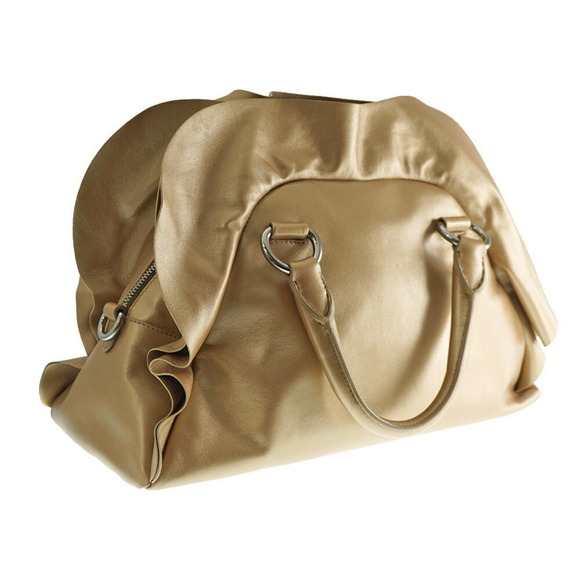 Prada Metallic Handbag Leather Bronze - Picture 1 of 13